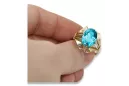 14 Karat Gelbgold Aquamarin Ring Vintage Stil vrc015y